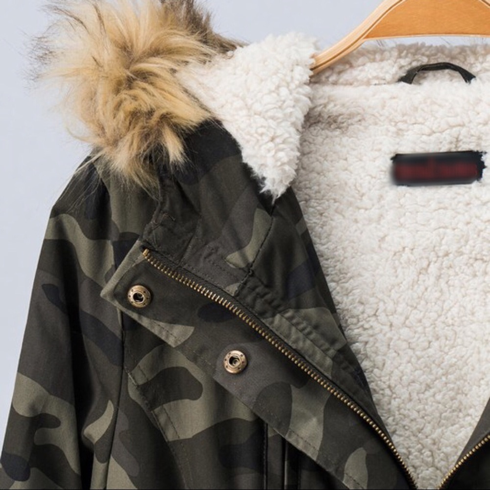 CLEARANCE-FIRM‼️Sherpa Lined Camo Jacket - Picture 8 of 8